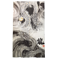 義のれん 暖簾 雲龍・グレー